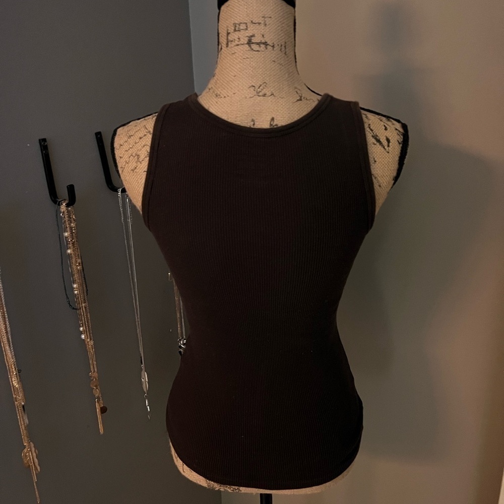 Old Navy Brown Ribbed Racerback Tank Excellent Condition Size S - Picture 2 of 2